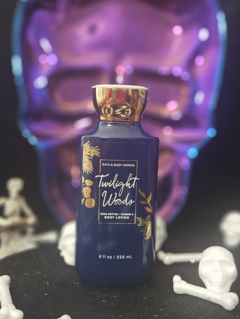 RARE & HTF Bath & Body Works Twilight Woods Body Lotion - Blue & Gold